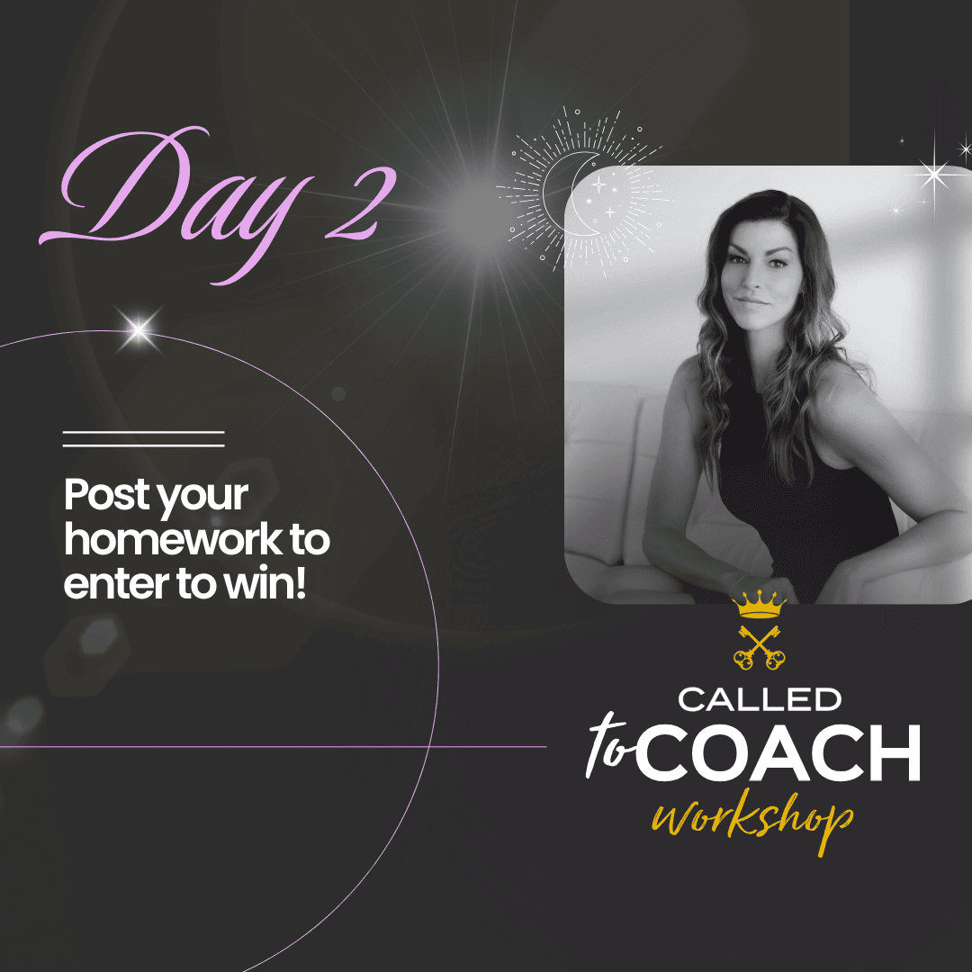 Daily Facebook graphic template promoting a coach workshop.