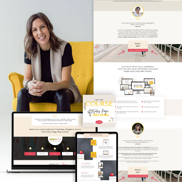 Sales page design for copywriting online course