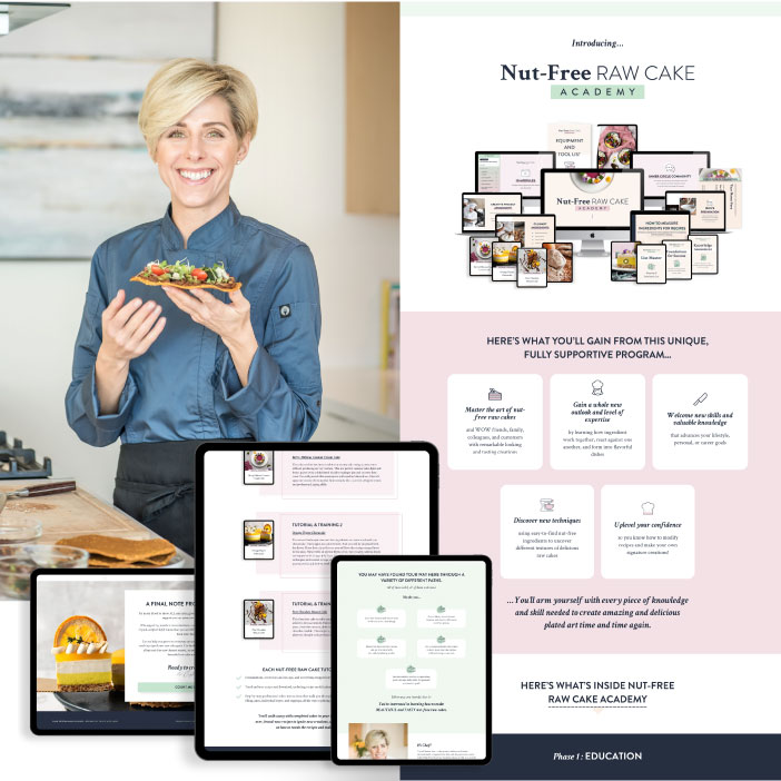 Sales page design and page layout for culinary online course